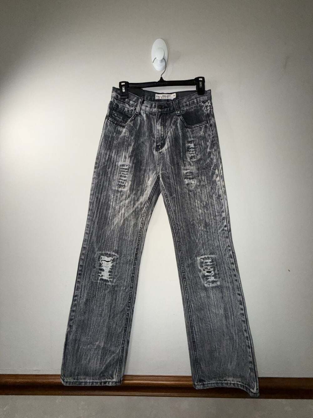 GS115 McQueen Slim Fit Distressed Acid Wash Jeans